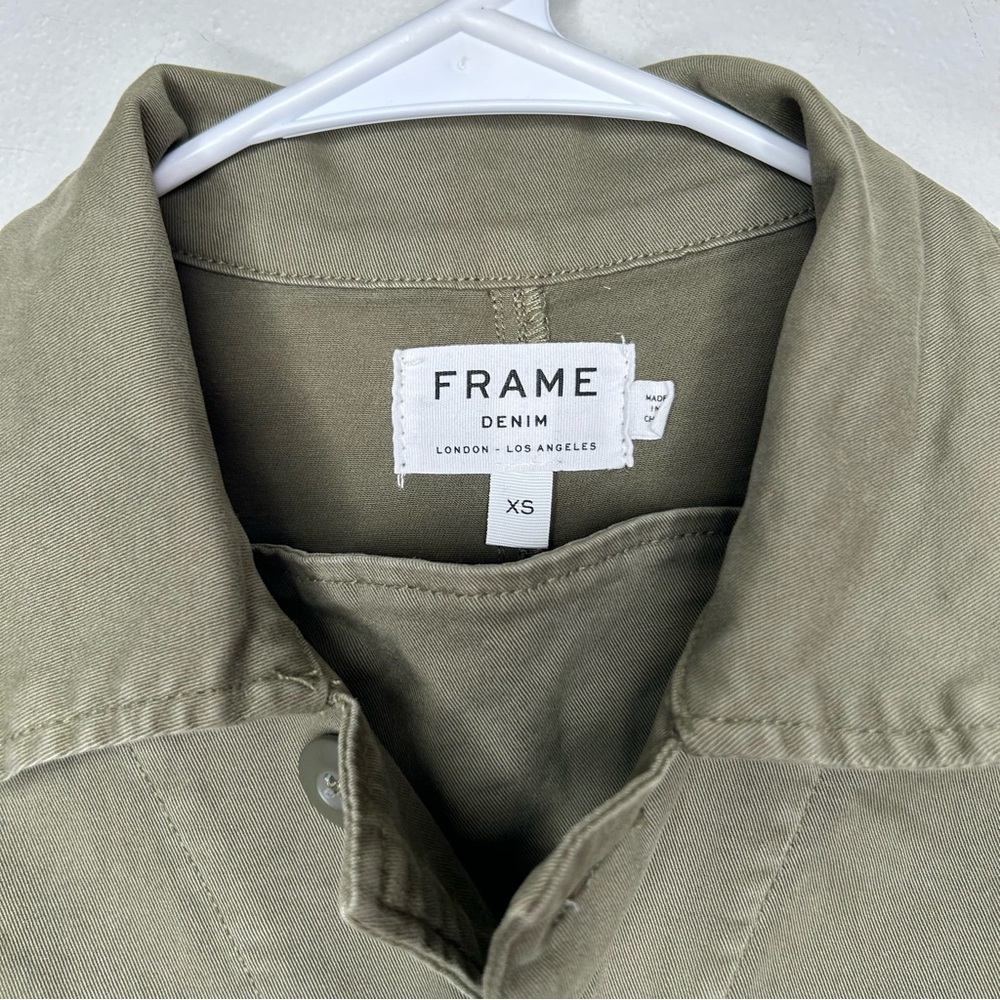 Frame Le Service Sleeveless Button Front Twill Ju… - image 4